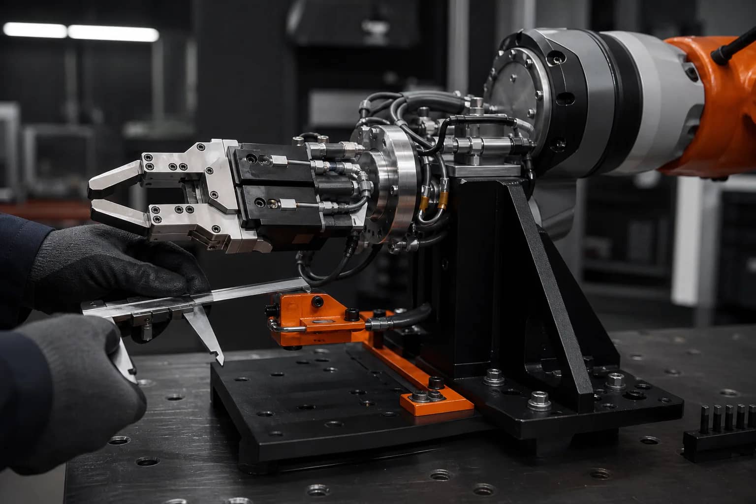 Custom EOAT & Robot Base in its intended industrial application