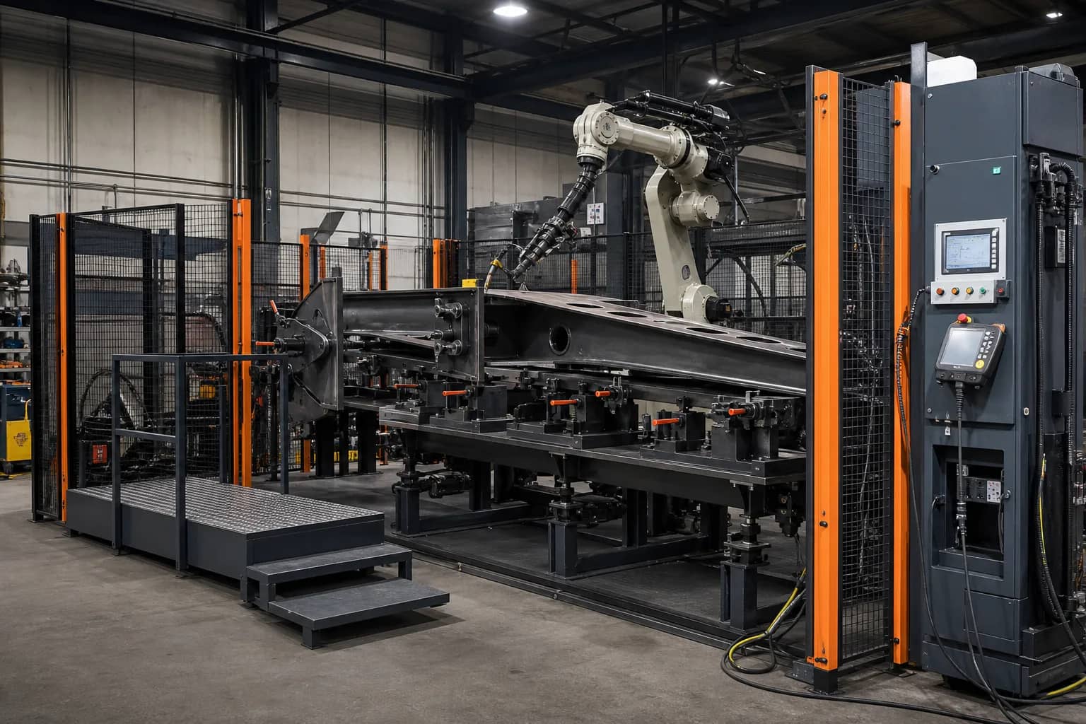 Yaskawa AR2010 Welding Robot Platform integrated with adjacent cell equipment